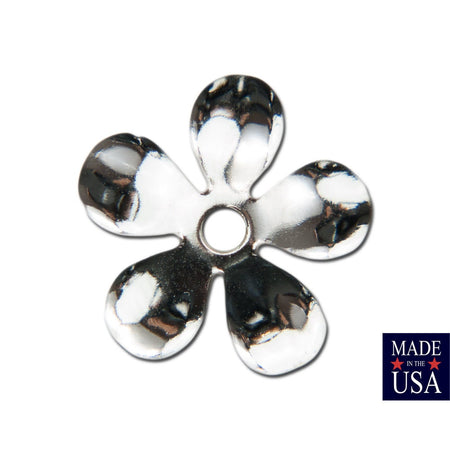 Silver Plated Cupped Flower Bead Cap 18mm (8) mtl263C