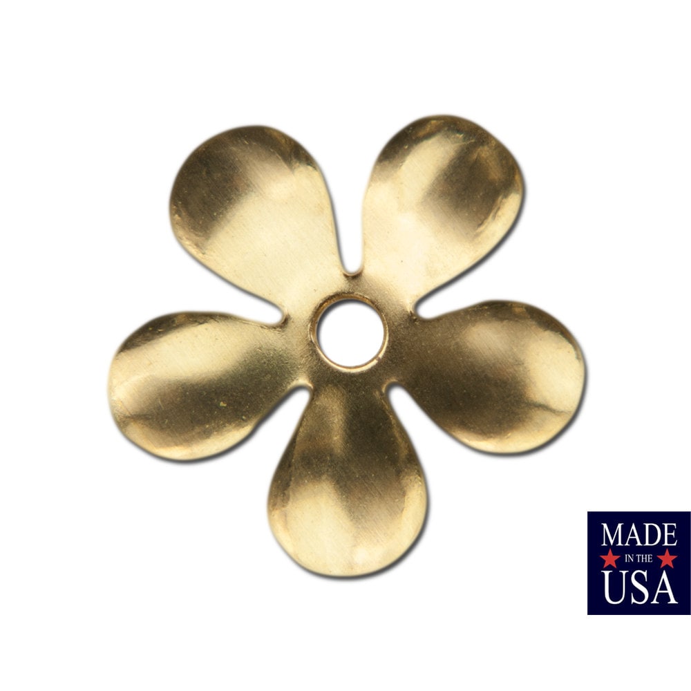 Raw Brass Cupped Flower Bead Cap 18mm (8) mtl263