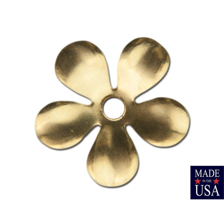 Raw Brass Cupped Flower Bead Cap 18mm (8) mtl263