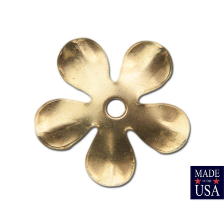 Raw Brass Slightly Cupped Flower Bead Cap 14mm (8) mtl263B