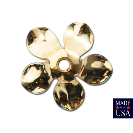 Gold Plated Cupped Flower Bead Cap 12mm (8) mtl263E