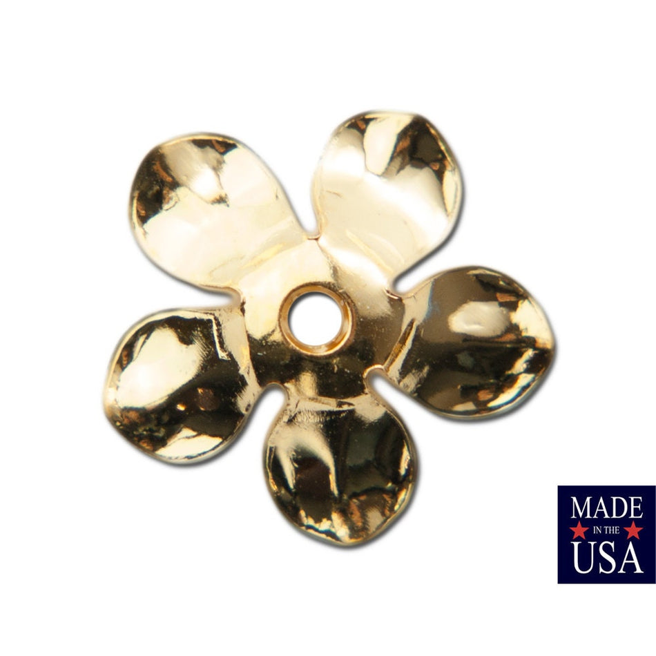 Gold Plated Cupped Flower Bead Cap 12mm (8) mtl263E