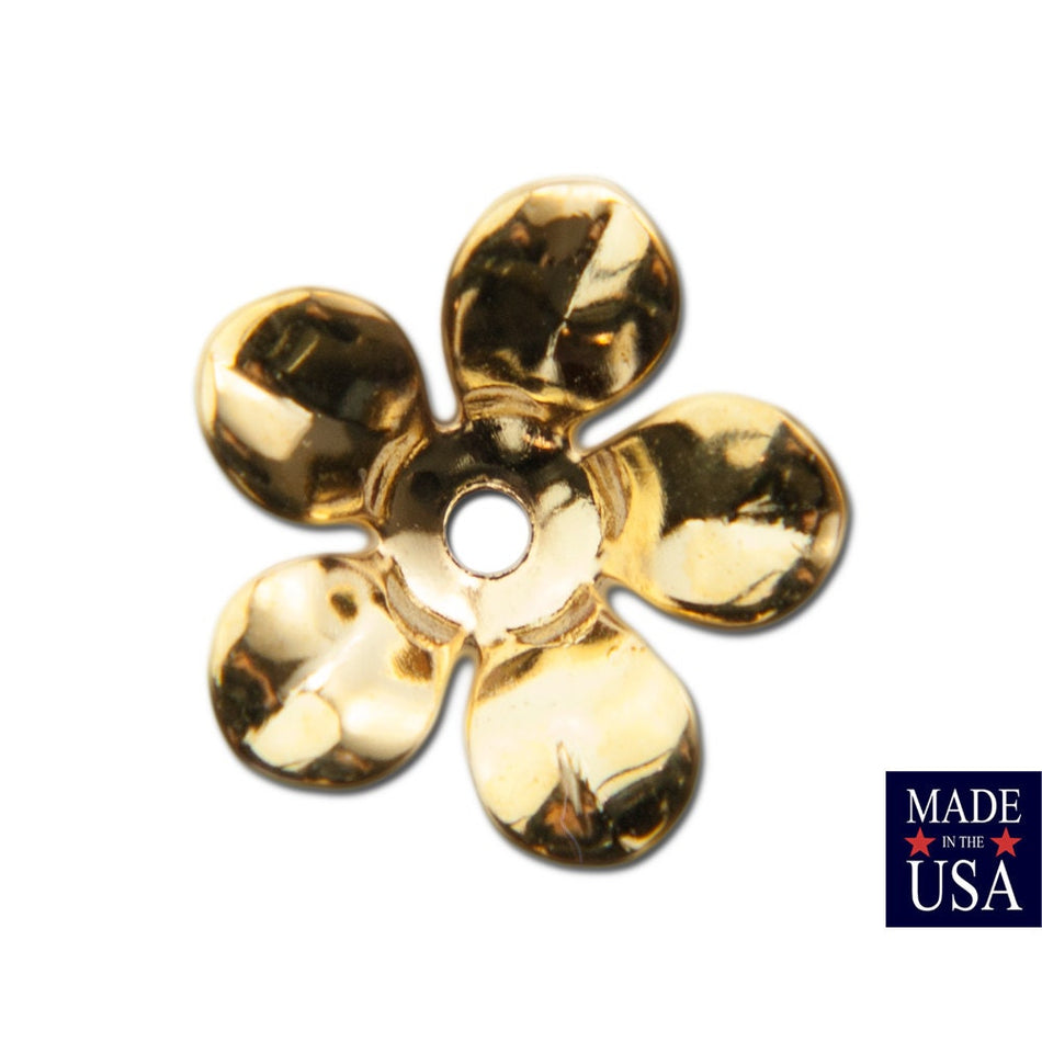 Gold Plated Cupped Flower Bead Cap 12mm (8) mtl263E