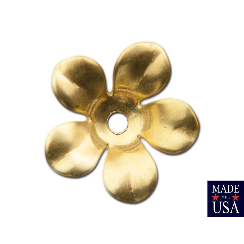 Raw Brass Cupped Flower Bead Cap 12mm (8) mtl263A