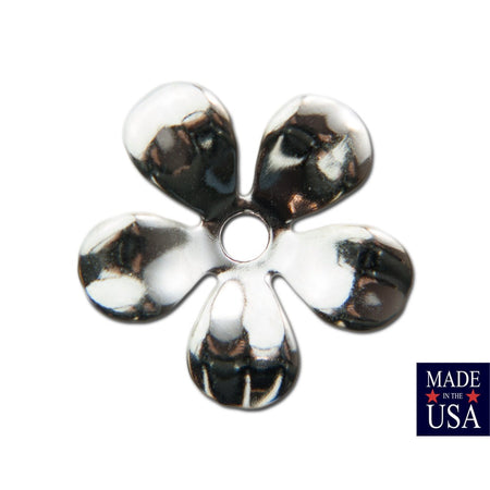 Silver Plated Cupped Flower Bead Cap 18mm (8) mtl263C