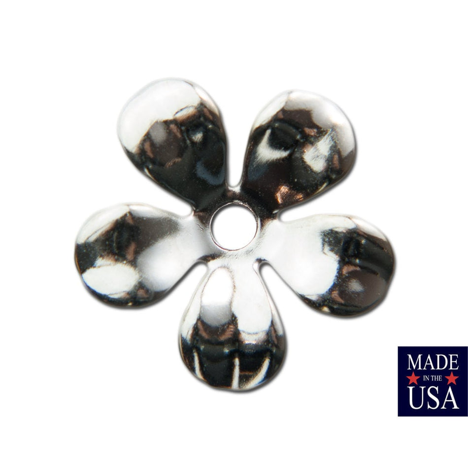 Silver Plated Cupped Flower Bead Cap 18mm (8) mtl263C