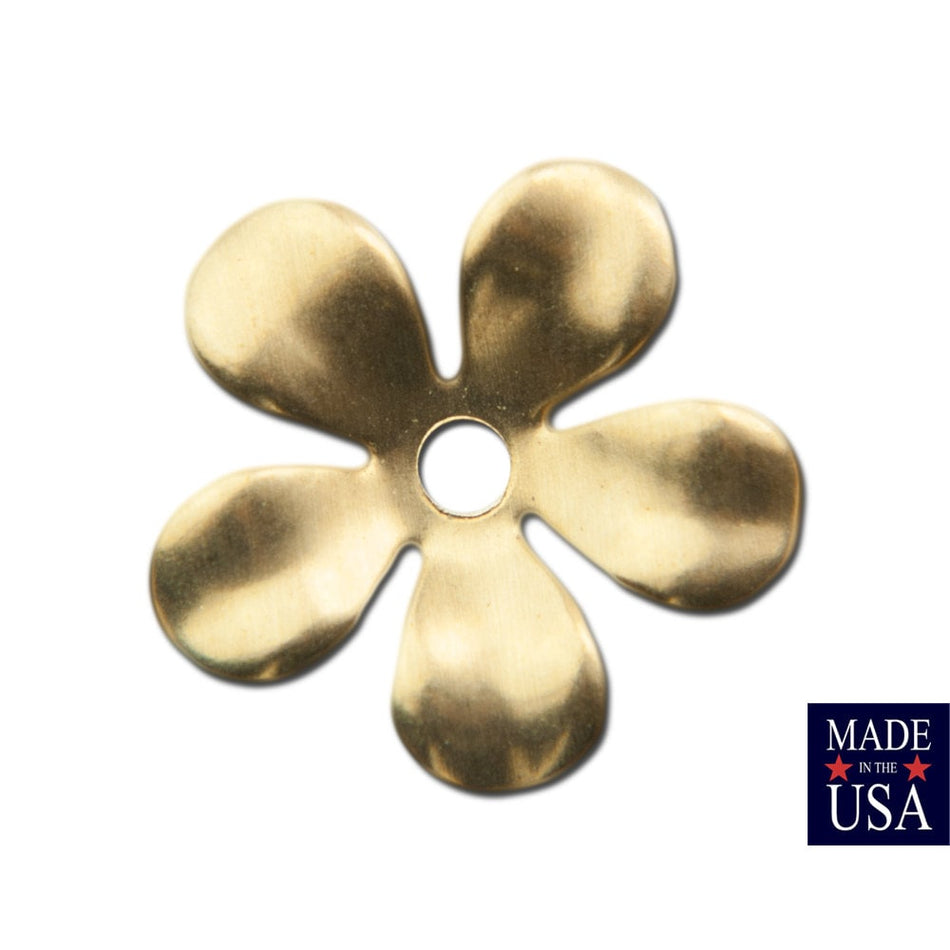 Raw Brass Cupped Flower Bead Cap 18mm (8) mtl263