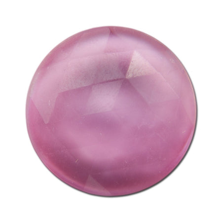 Vintage German Rose Pink Faceted Glass Cabochon 20mm (4) cab488A