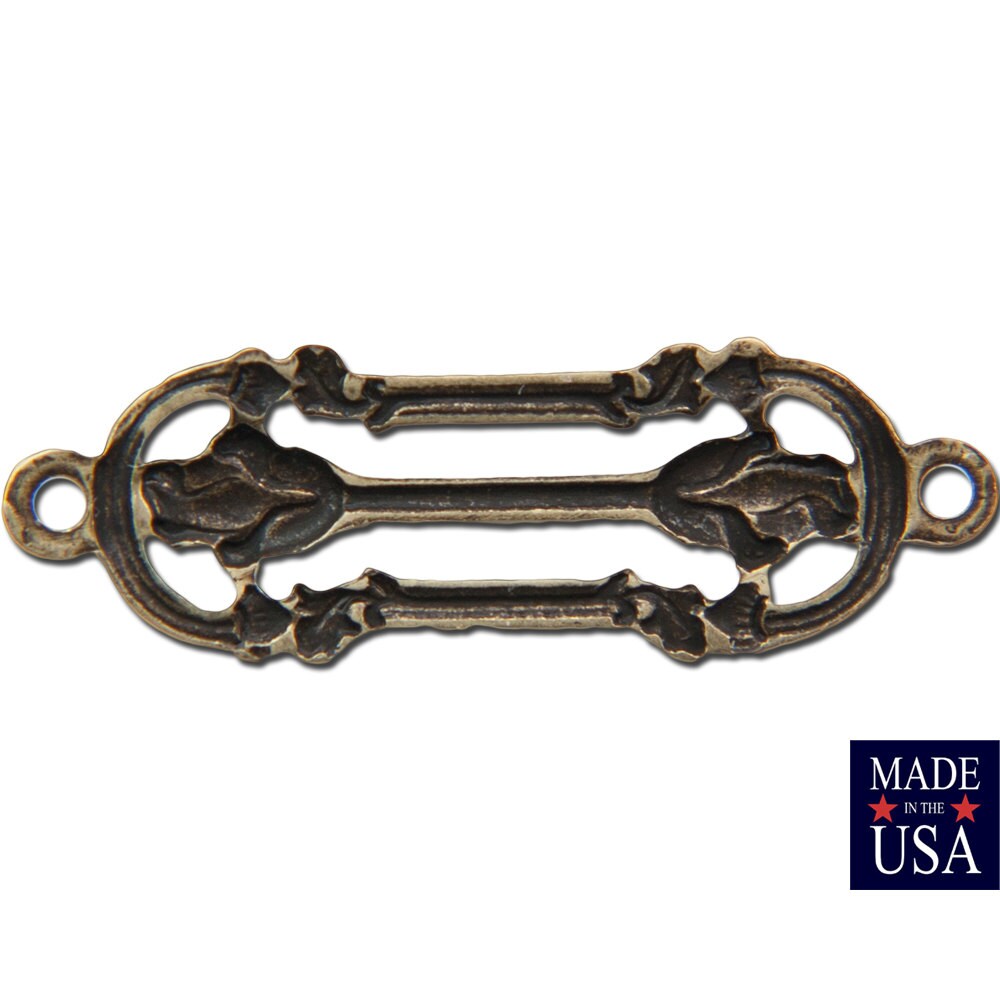2 Loop Brass Ox Small Deco Filigree Connector Link 23x7mm (8) mtl468B