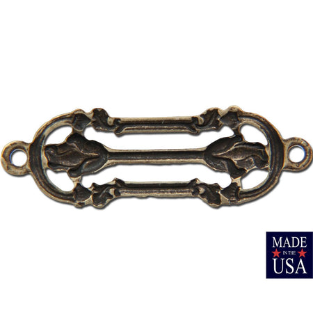 2 Loop Brass Ox Small Deco Filigree Connector Link 23x7mm (8) mtl468B