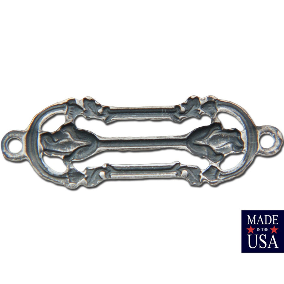 2 Loop Silver Ox Small Deco Filigree Connector Link 23x7mm (8) mtl468C