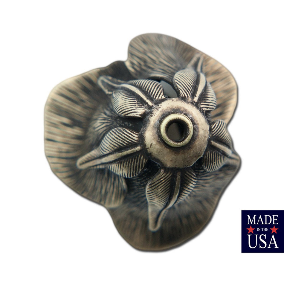 Brass Ox Plated 3D Tulip or Rosebud Bead Cap Finding LG (2) mtl063E