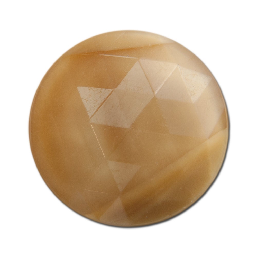 Vintage German Brown Faceted Glass Cabochon 20mm (4) cab488K