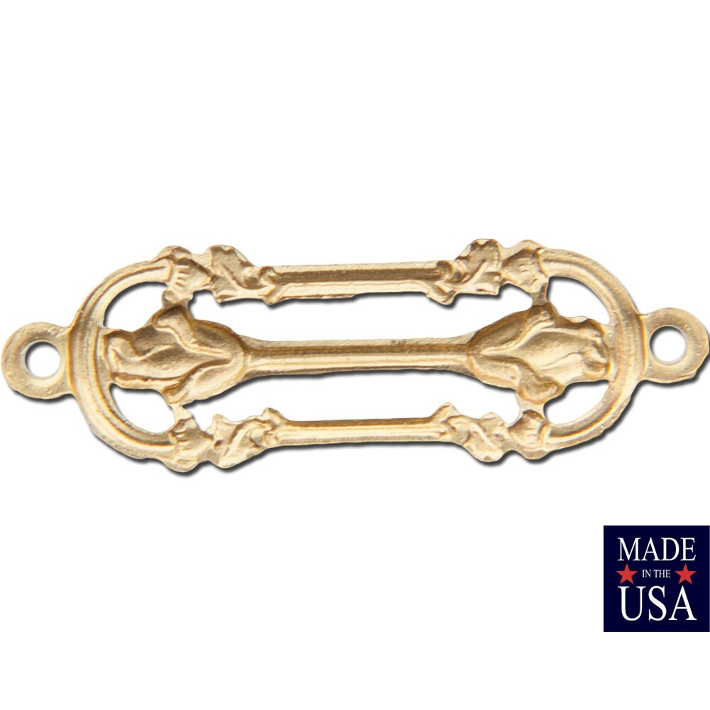 2 Loop Raw Brass Small Deco Filigree Connector Link 23x7mm (8) mtl468A