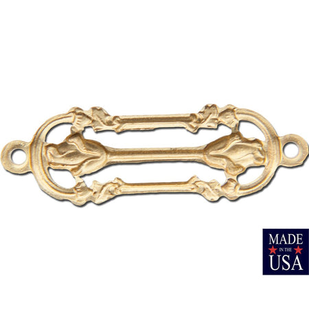 2 Loop Raw Brass Small Deco Filigree Connector Link 23x7mm (8) mtl468A