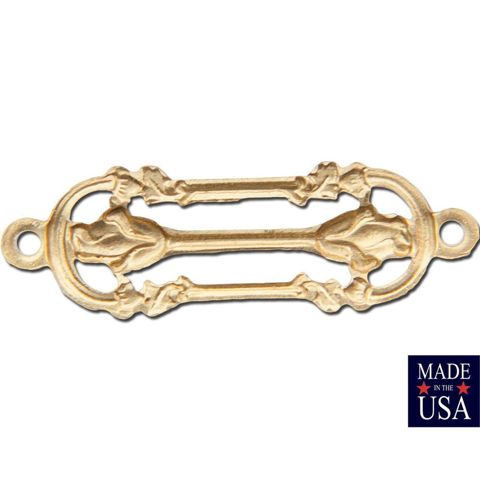 2 Loop Raw Brass Small Deco Filigree Connector Link 23x7mm (8) mtl468A