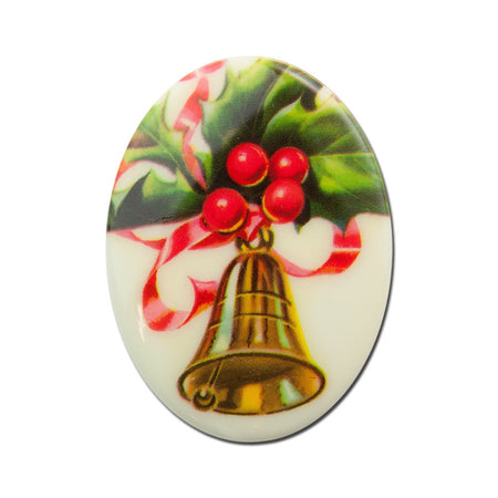 Vintage Christmas Bell Oval Cabochon 40mm X 30mm (1) cab001C