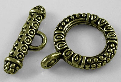 Tribal Bumpy Top Antiqued Bronze Toggles (10 Sets) tog006C