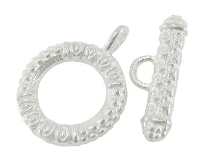 Tribal Bumpy Top Silver Tone Toggles (10 Sets) tog006E