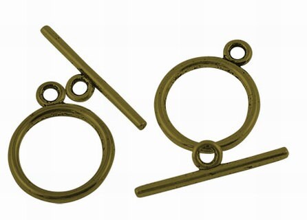 Rounded Simple Top Antiqued Bronze Toggles (15 Sets) tog008C