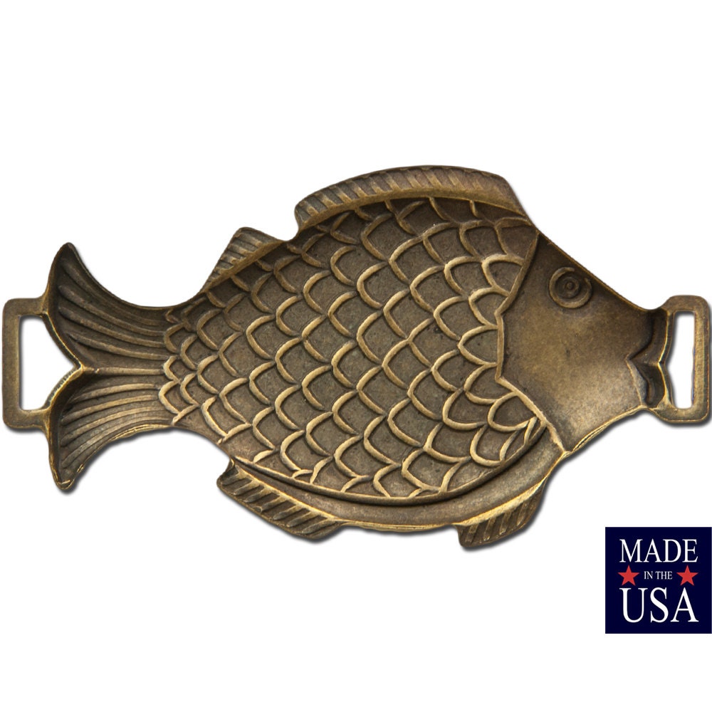 Large Brass Ox Fish Connector Pendant Link 52x28mm (2) mtl400A