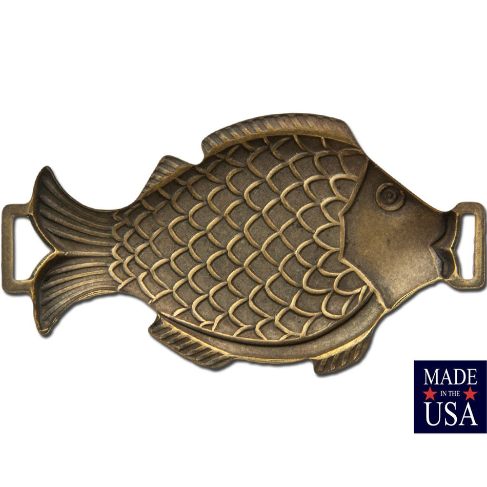 Large Brass Ox Fish Connector Pendant Link 52x28mm (2) mtl400A