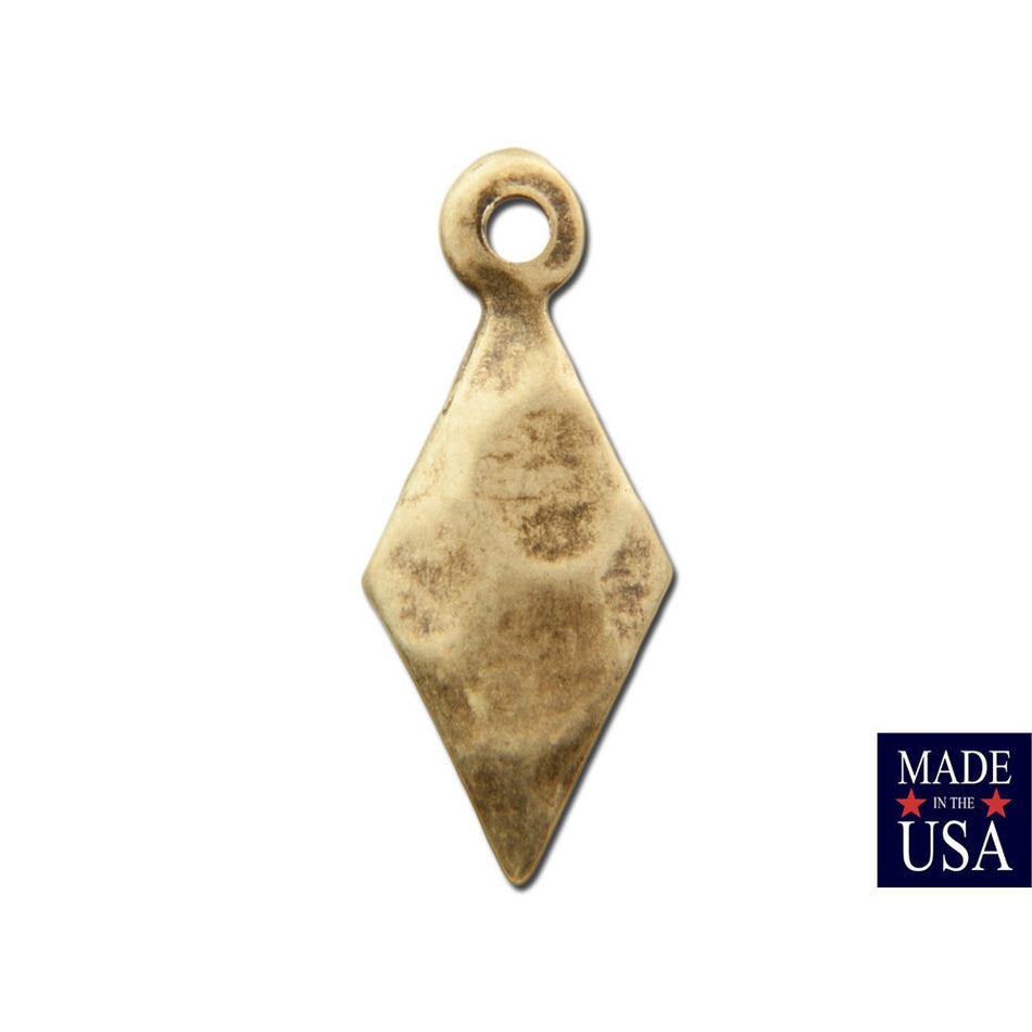 1 Loop Brass Ox Hammered Diamond 15x6mm (16)