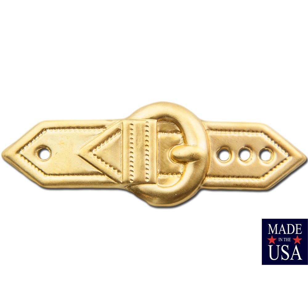 Raw Brass Dapped Belt Buckle Connector Link 48x18mm (4) mtl231