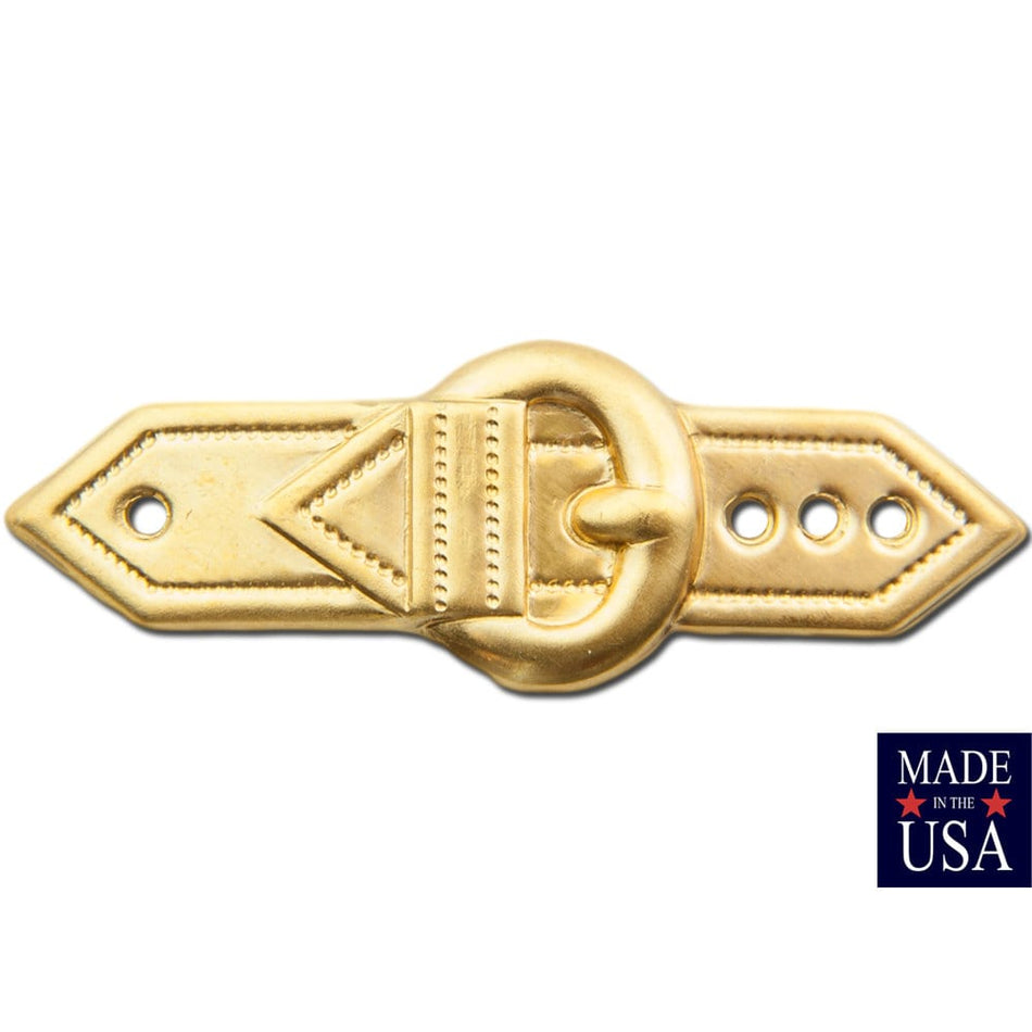 Raw Brass Dapped Belt Buckle Connector Link 48x18mm (4) mtl231