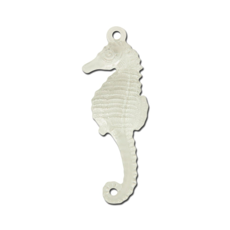 Vintage West German Lucite Crystal Clear Seahorse Pendants Charms 50x17mm pnd063E