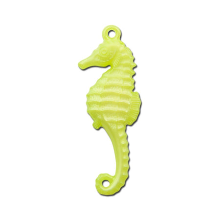 Vintage Acrylic West German Lime Green Seahorse Pendants Charms 50x17mm (2) pnd063H