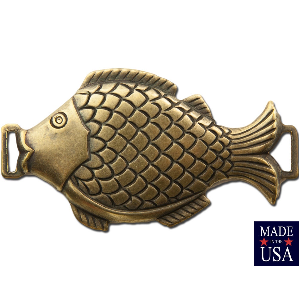 Large Brass Ox Fish Connector Pendant Link 52x28mm (2) mtl400A