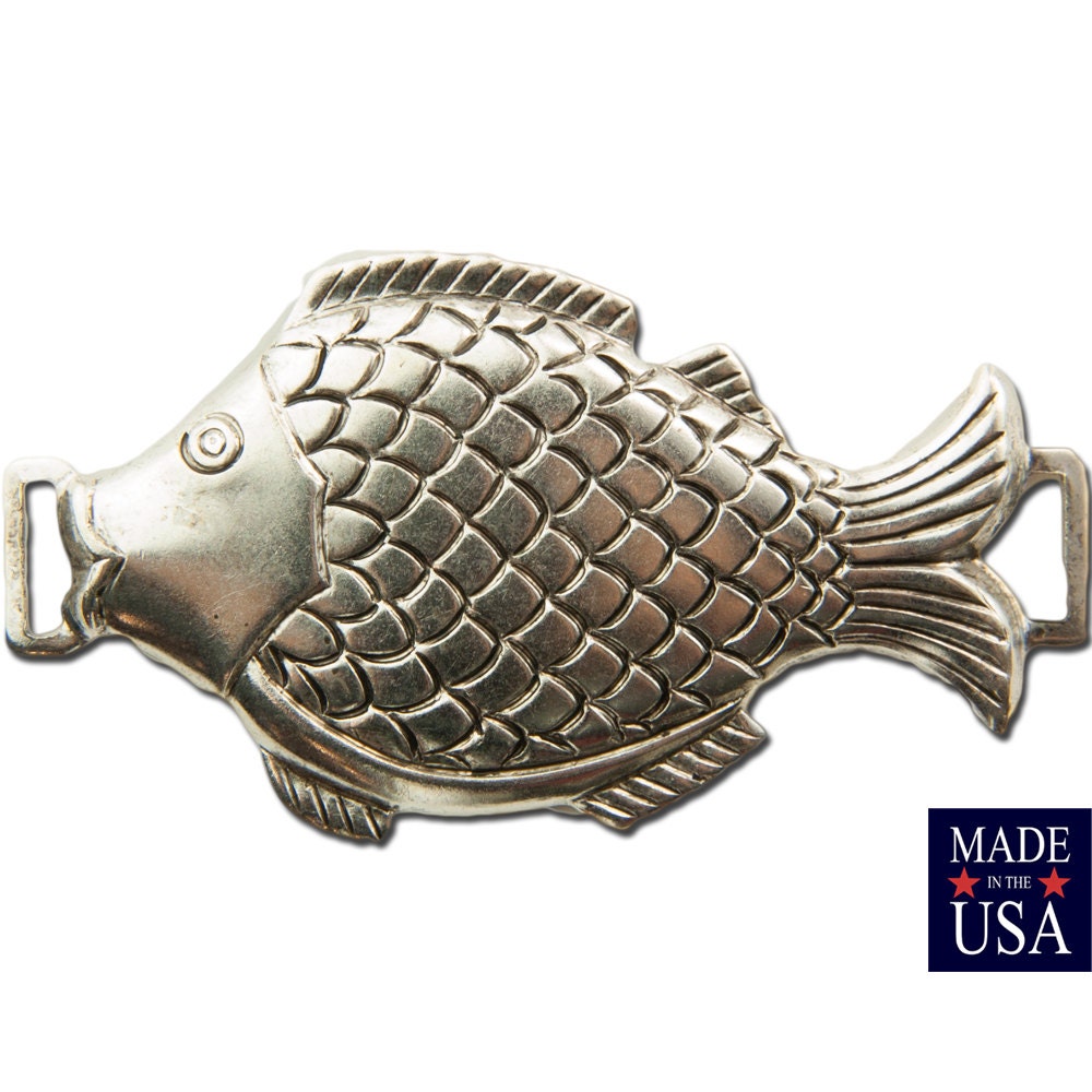 Large Antiqued Silver Fish Connector Pendant Link 52x28mm (2) mtl400B