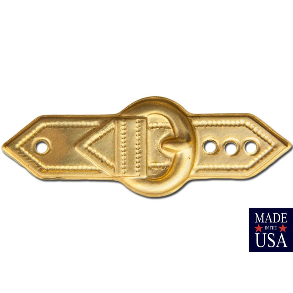 Raw Brass Dapped Belt Buckle Connector Link 48x18mm (4) mtl231