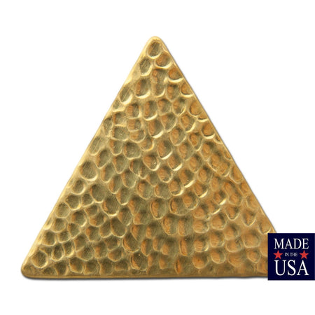 No Hole Raw Brass Hammered Triangle Stampings 38mm (4) mtl297