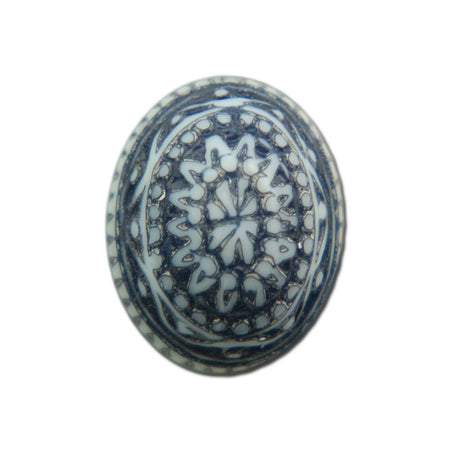 Vintage Mosaic Blue and White Cabochons 10x8mm (8) cab714P