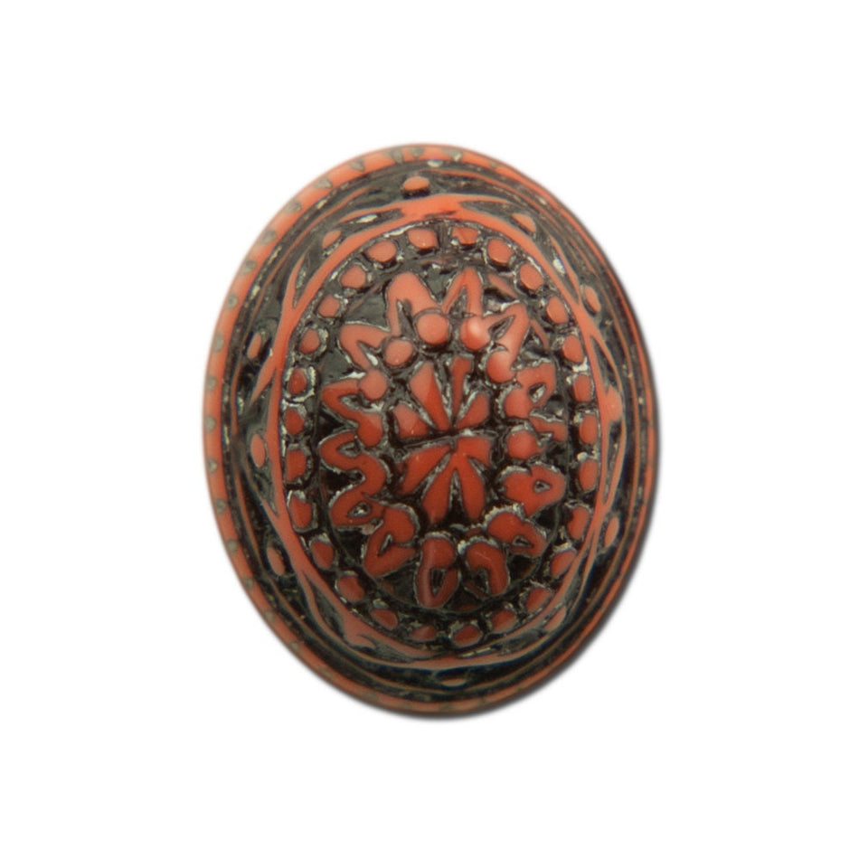 Vintage Mosaic Reddish Brown and Black Cabochons 10x8mm (8) cab714U