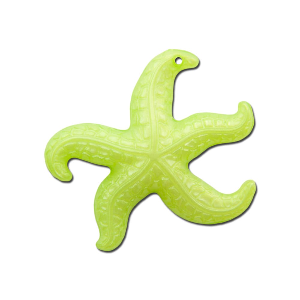 Vintage West German Lime Green Starfish Beads Charm 30mm (4) bds857