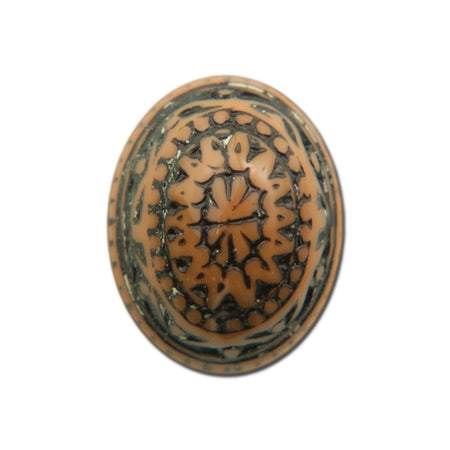 Vintage Mosaic Brown and Black Cabochons 10x8mm (8) cab714Q