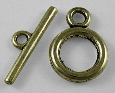 Rounded Simple Top Antiqued Bronze Toggles (10 Sets) tog012C