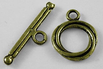 Simple Woven Top Antiqued Bronze Toggles (10 Sets) tog013A