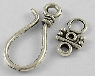 Tribal Loop Antiqued Silver Clasps (8 Sets) tog016A