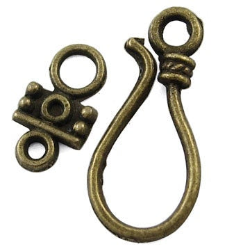 Tribal Loop Antiqued Bronze Clasps (8 Sets) tog016C