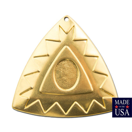 1 Hole Raw Brass Southwestern Drop / Pendant with Setting 38mm (4) mtl469A