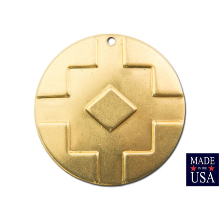 1 Hole Raw Brass Southwestern Drop / Pendant 25mm (4) mtl474A