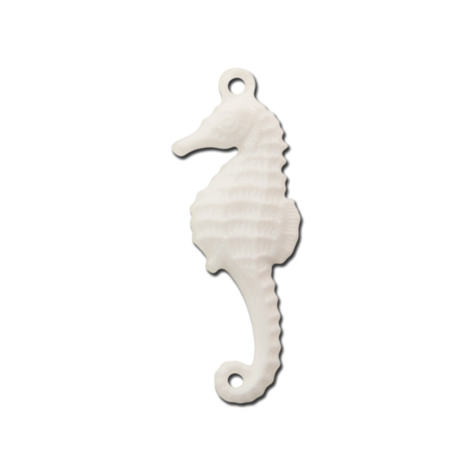 White Baby Seahorse Pendants Charms 29x10mm (6) pnd110L