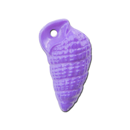 Vintage West German Purple Seashell Charms 18x9mm chr107H