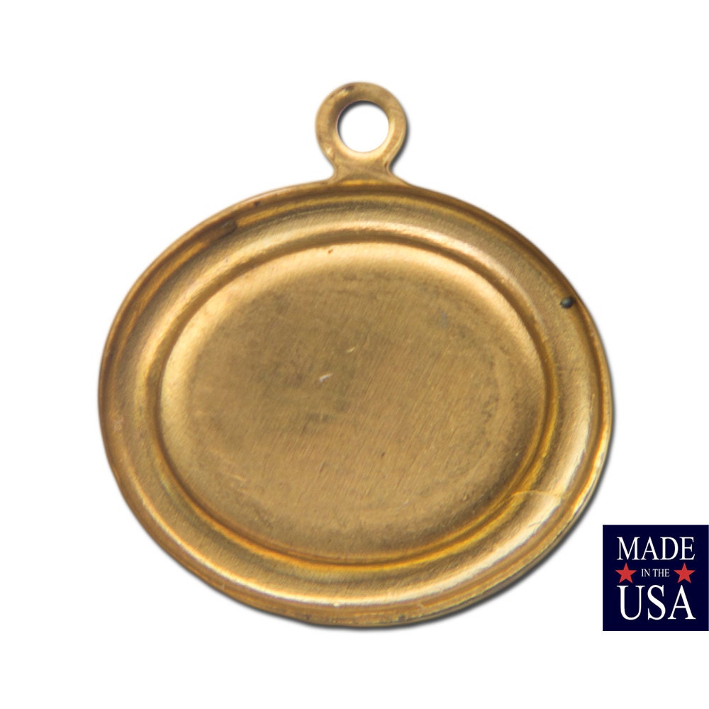 1 Loop Raw Brass Oval Sideway Setting 10x8mm (8) stn013A2