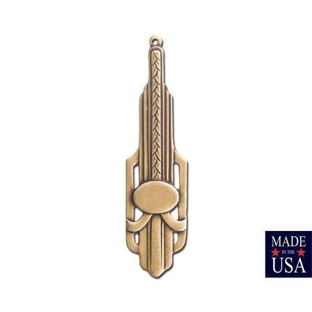 1 Hole Brass Ox Deco Pendant Charm 51x13mm (2) mtl476B