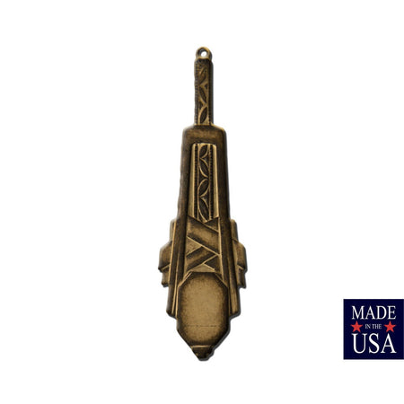 1 Hole Brass Ox Deco Octagon Pendant Charm 53x15mm (2) mtl478B